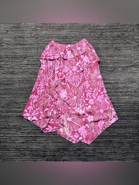 Marie Oliver Tilda Floral Jacquard Handkerchief Hem Ruffle Midi Skirt